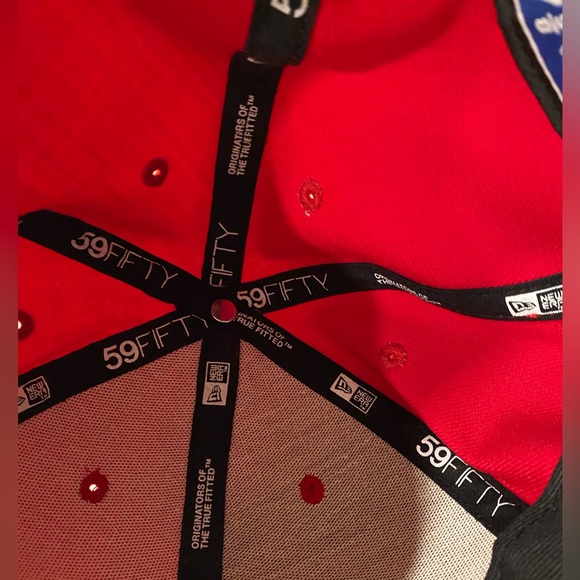Boston Red Sox New Era RED Authentic 59FIFTY True Fitted Hat Wool Size 7 5/8 - Picture 5 of 6